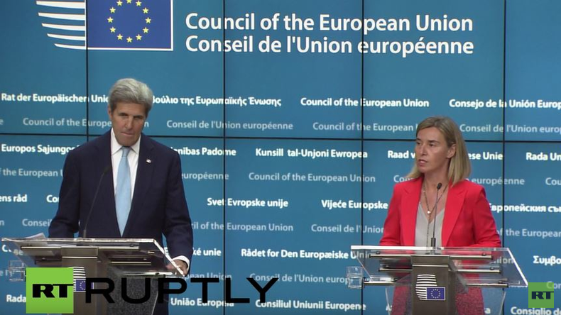 Live: Kerry und Mogherini nach EU-US Gesprächen in Brüssel - gemeinsame Pressekonferenz (engl.)