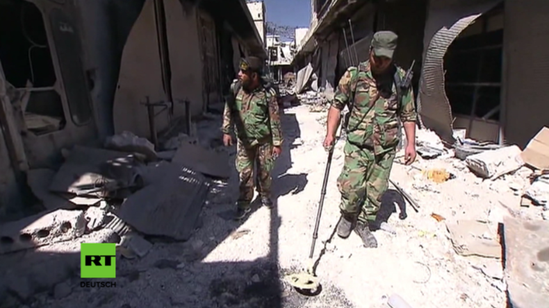 Aleppo: Syrisch Arabische Armee beginnt mit Räumung von Minen und Bomben in befreiten Gebieten 