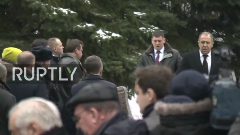 Lawrow Abschiedszeremonie für russischen UN-Gesandten Witali Tschurkin in Moskau.