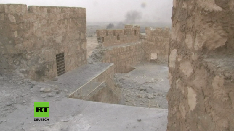 Exklusiv-Aufnahmen von der Zitadelle in Palmyra, nachdem sie zurückerobert wurde. 