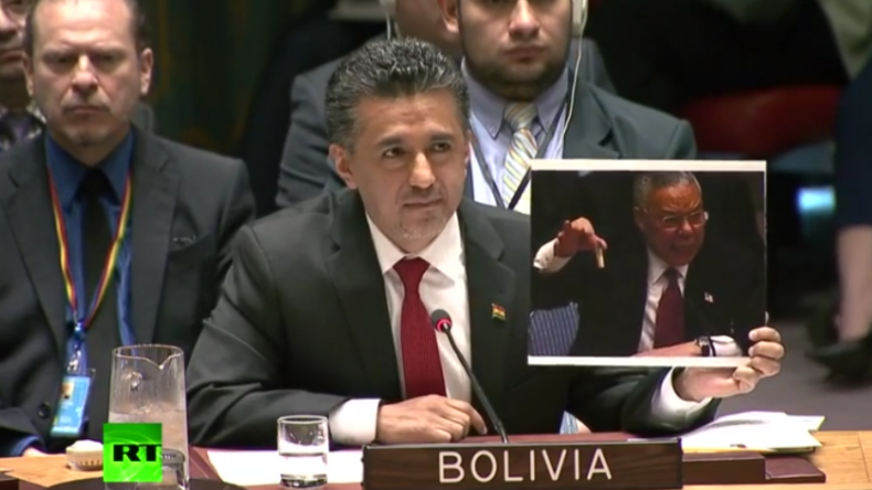 UN-Gesandter Boliviens führt USA im Sicherheitsrat wegen Syrien-Angriff vor