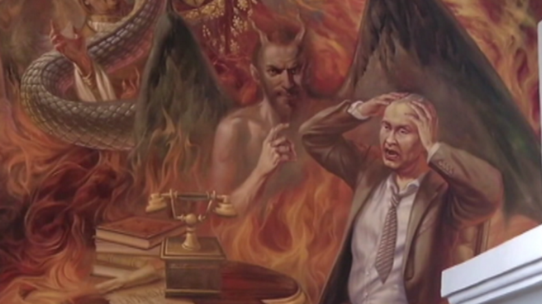 „Wladimir Putin, der Antichrist“ - Ukrainische Kirche enthüllt neues Gemälde