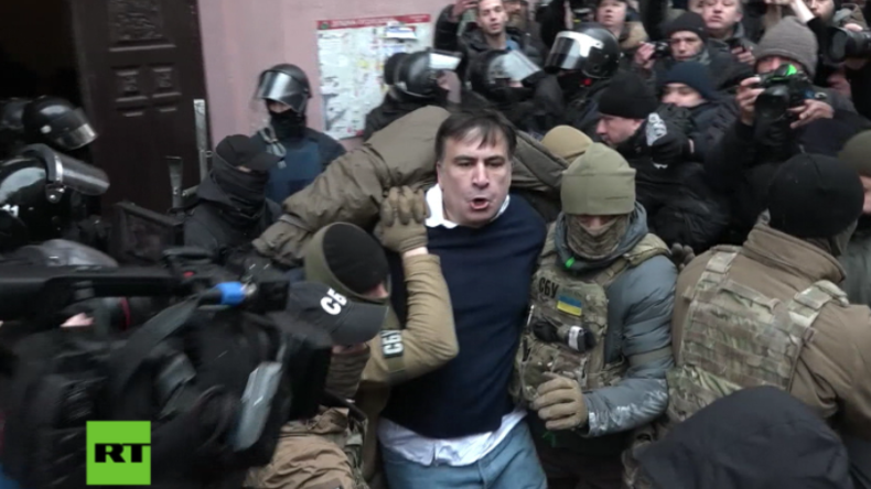 Filmreifes Polittheater um Saakaschwili: Suizid-Drohung, Festnahme und Befreiung aus Polizeiwagen