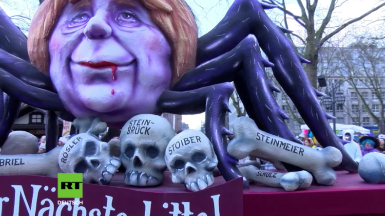 Karneval: "Selber Schulz" - Mottowagen verspotten Brexit, Trump und Merkel 