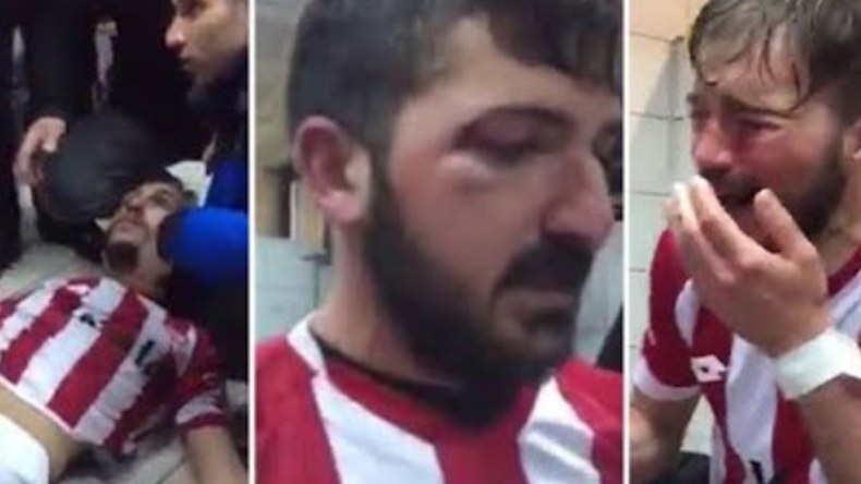 Blut und Tränen - Hooligans vermöbeln Spieler des Gegnerteams in türkischer Regionalliga