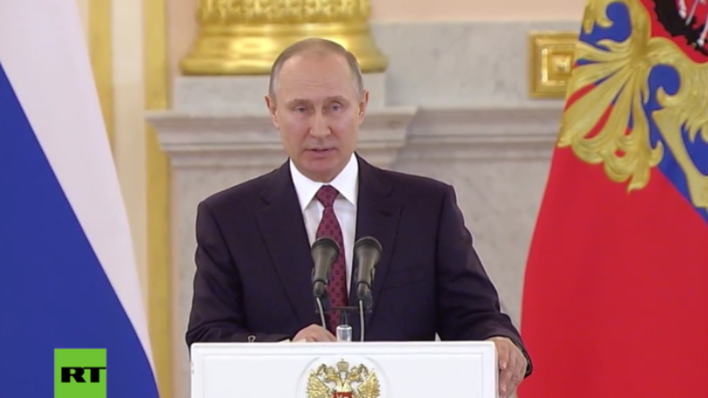 Putin: "Werden uns weiterhin für das Wohlergehen und den Wohlstand der Menschheit einsetzen"