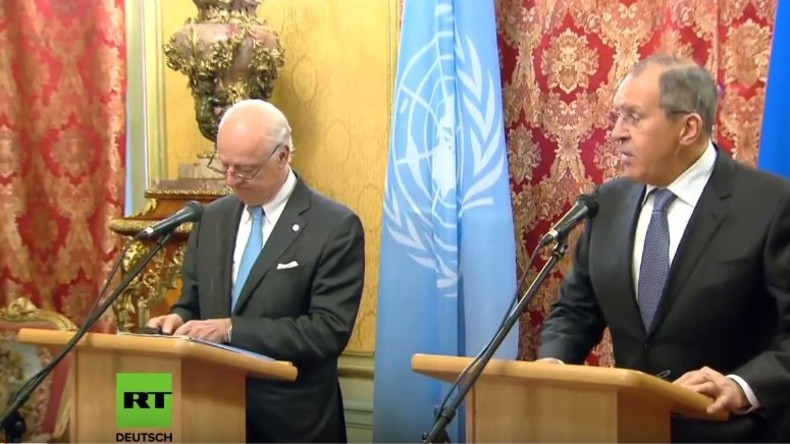 LIVE: Lawrow und UN-Sondergesandter für Syrien de Mistura geben gemeinsame Pressekonferenz