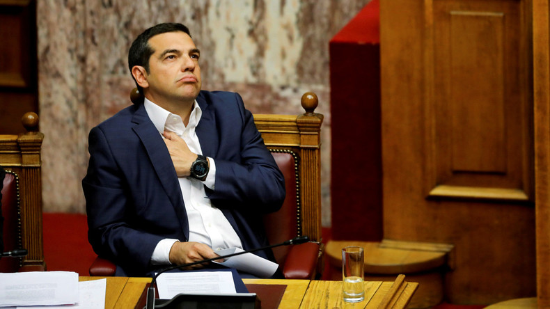 Misstrauensantrag gegen Griechenlands Regierungschef Alexis Tsipras im Parlament 