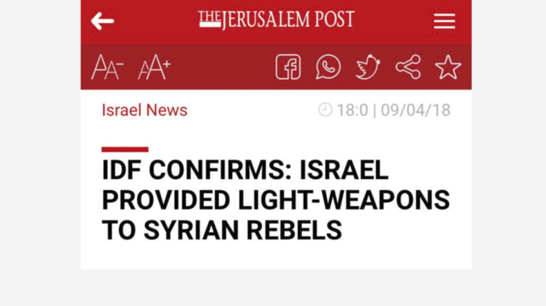 Artikel über Israels Lieferung von Waffen an Islamisten in Syrien fällt IDF-Zensur zum Opfer