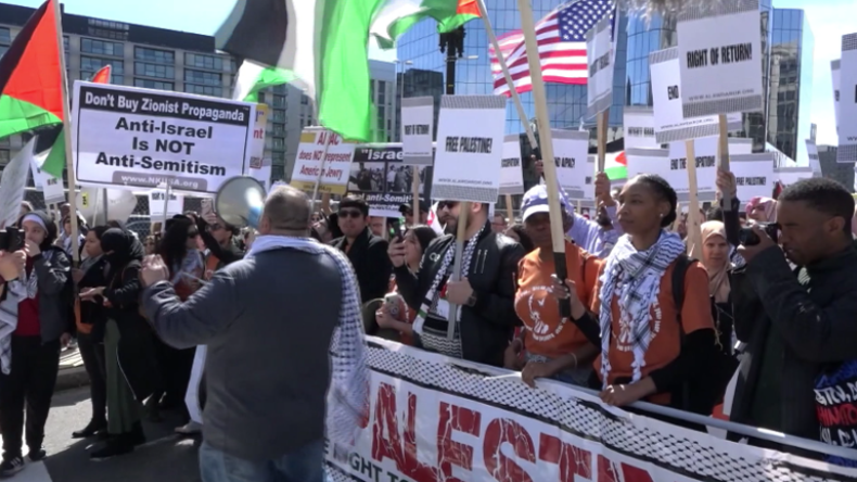 USA: Protest für Palästina vor AIPAC-Konferenz – "Jegliche Kritik wird als Antisemitismus abgetan"