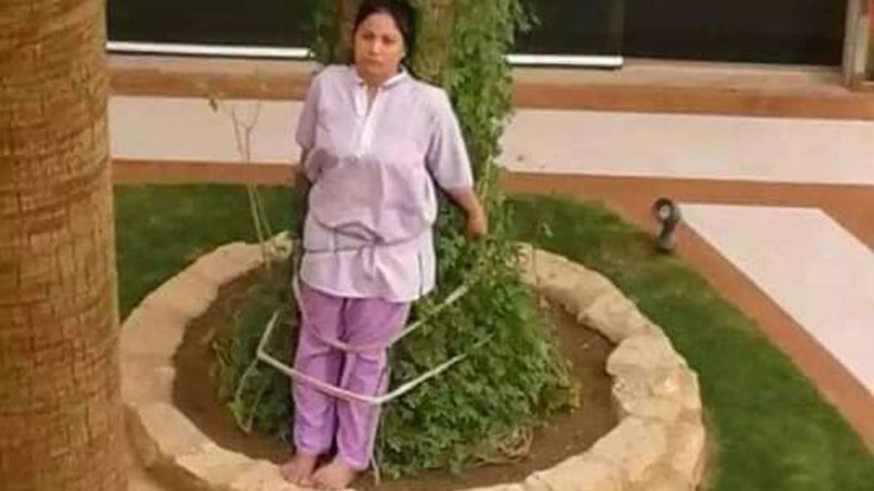 Saudischer Arbeitgeber fesselt philippinische Haushälterin zur Strafe an Baum