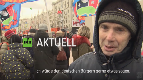 Moskauer Demonstrant: Russland und Deutschland sollten sich verbünden - zum Wohle der Welt