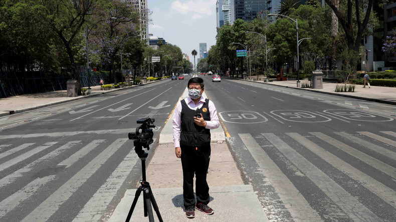 Drohnenaufnahmen zeigen die verlassenen Straßen von Mexiko-Stadt