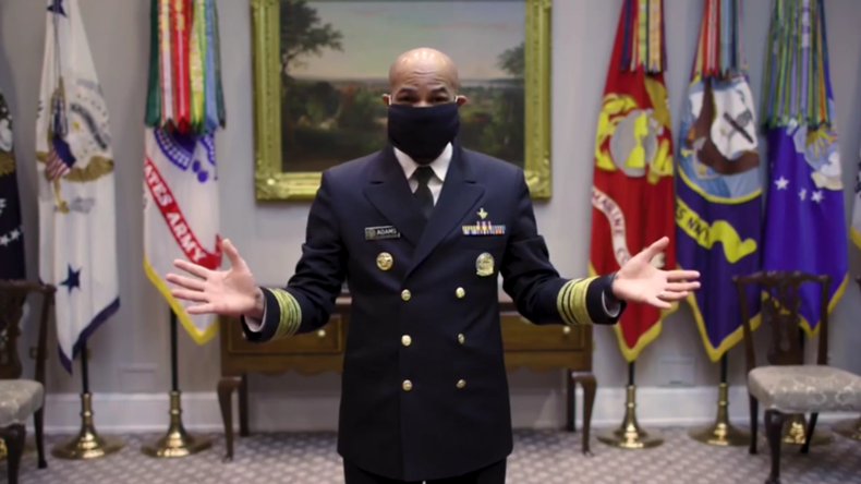 "It's that easy" – US Surgeon General zeigt, wie man eine Gesichtsmaske selbst herstellt