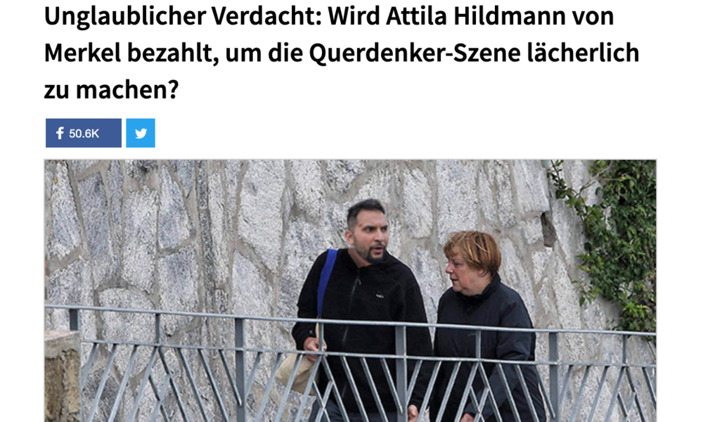 "Von Merkel bezahlt" – Hildmann-Anhänger fallen auf Satire-Beitrag rein