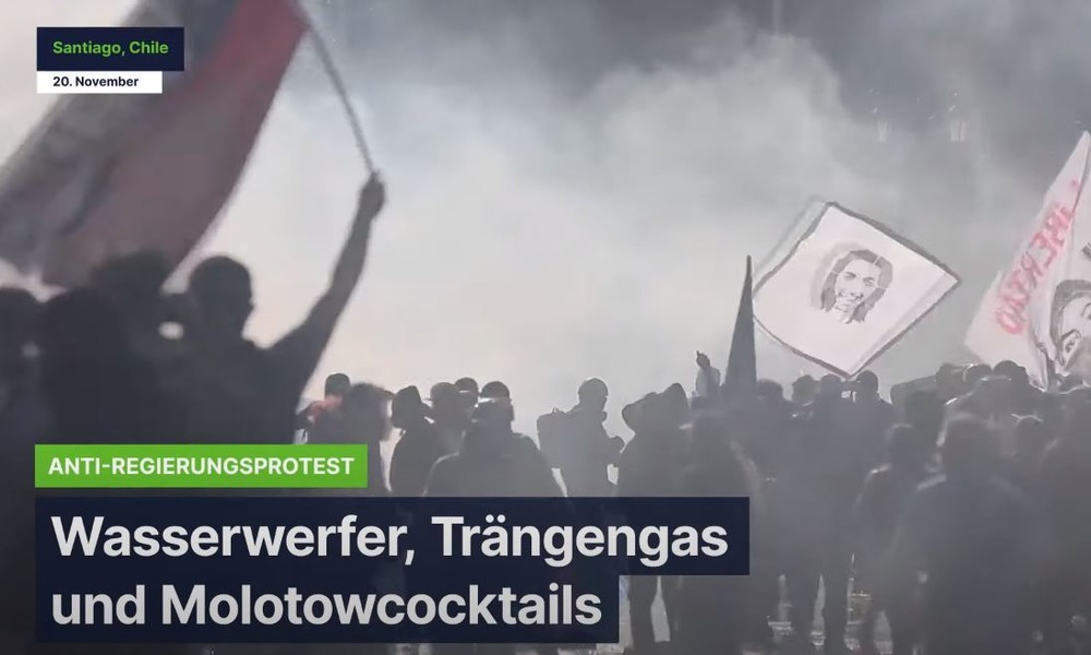 Santiago de Chile: Wasserwerfer, Tränengas und Molotowcocktails bei Anti-Regierungsprotest