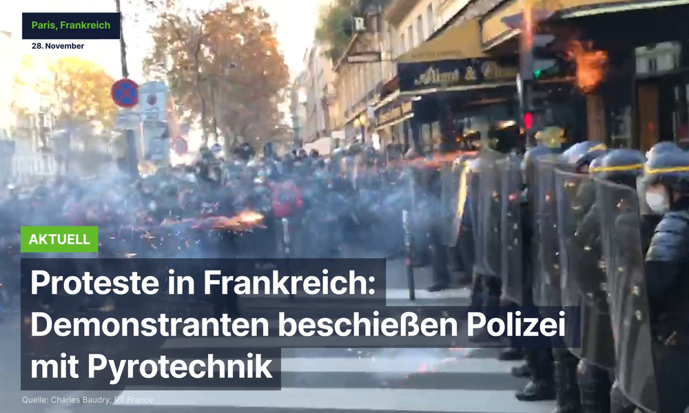Proteste in Frankreich eskalieren: Demonstranten beschießen Polizei mit Pyrotechnik