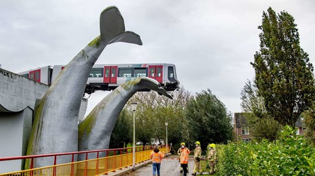 Die Kraft der Kunst: Wal-Skulptur rettet entgleiste U-Bahn vor Absturz in den Niederlanden