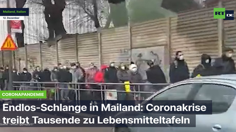 Endlos-Schlange in Mailand: Coronakrise treibt Tausende zu Lebensmitteltafeln