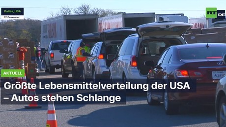 Größte Lebensmittelverteilung der USA – Autos stehen Schlange