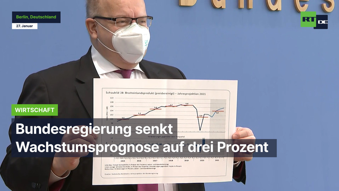 Berlin: Bundesregierung senkt Wachstumsprognose für 2021 auf drei Prozent