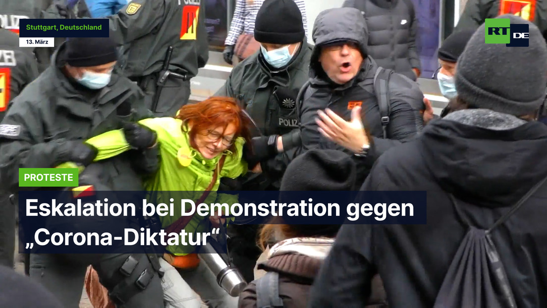 Eskalation bei Demonstration gegen "Corona-Diktatur" in Stuttgart