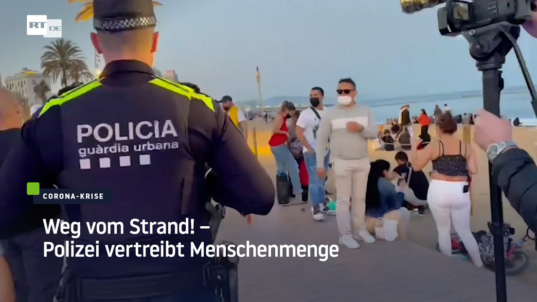 Barcelona: Weg vom Strand! – Polizei vertreibt Menschenmenge