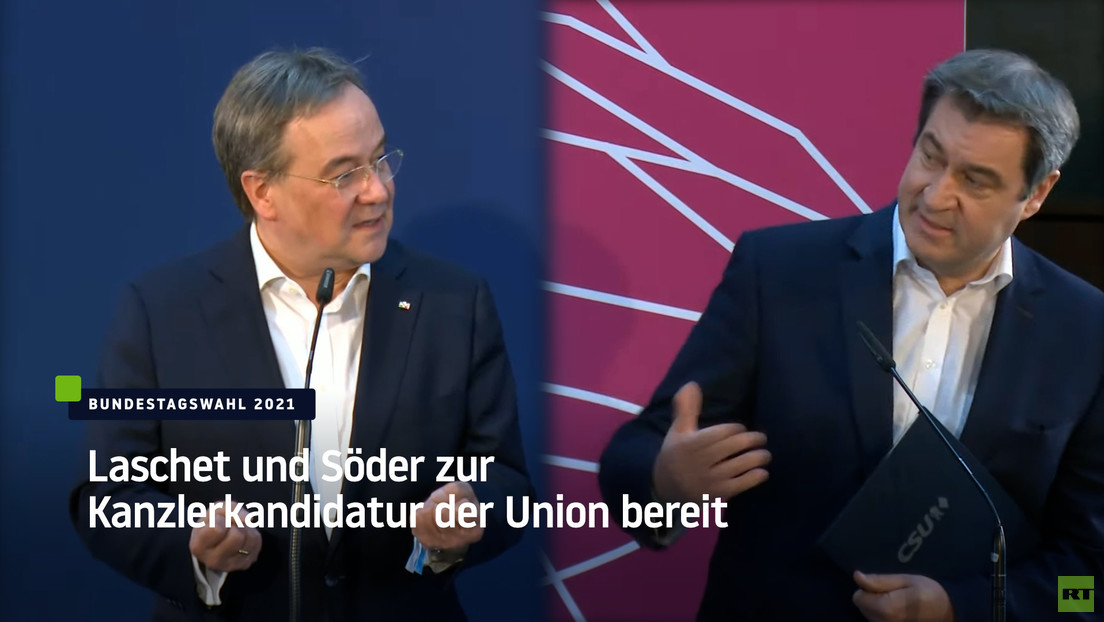 Ringen um Zustimmung: Söder und Laschet wollen beide gern Merkel beerben
