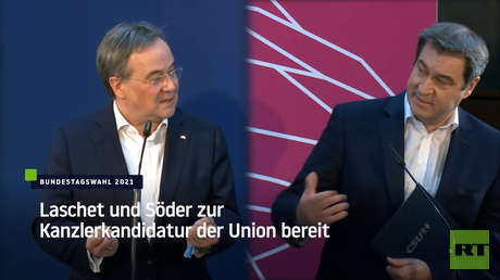 Ringen um Zustimmung: Söder und Laschet wollen beide gern Merkel beerben