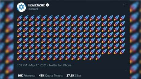 Israel erntet für Twitter-Post mit Raketen-Emojis heftige Kritik