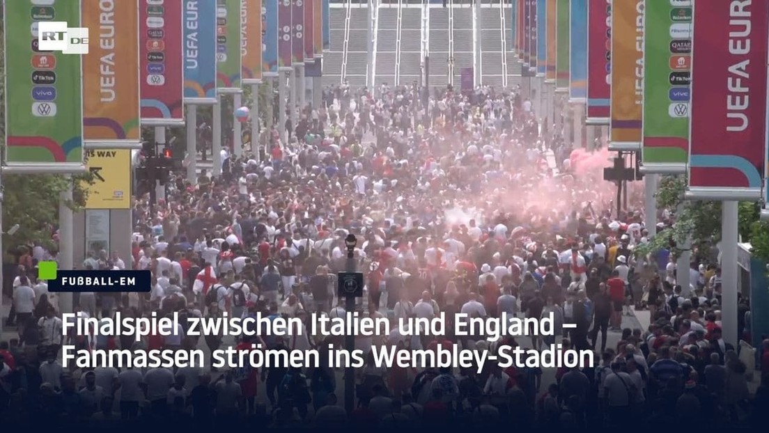 EM-Finalspiel zwischen Italien und England – Fanmassen strömen ins Wembley-Stadion