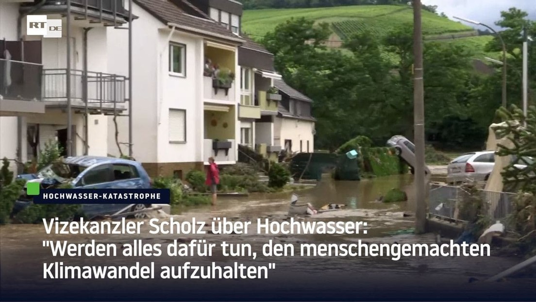 Olaf Scholz über Hochwasser: "Werden alles dafür tun, den menschengemachten Klimawandel aufzuhalten"