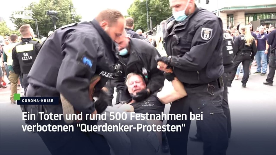 Ein Toter und rund 500 Festnahmen bei verbotenen "Querdenker-Protesten"