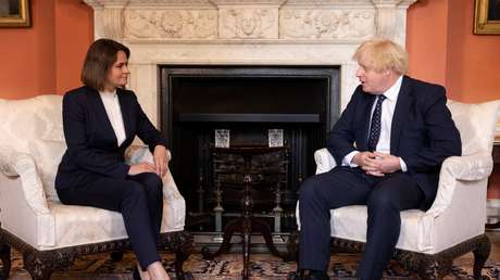 Boris Johnson trifft sich mit weißrussischer Oppositionspolitikerin Tichanowskaja in Downing Street