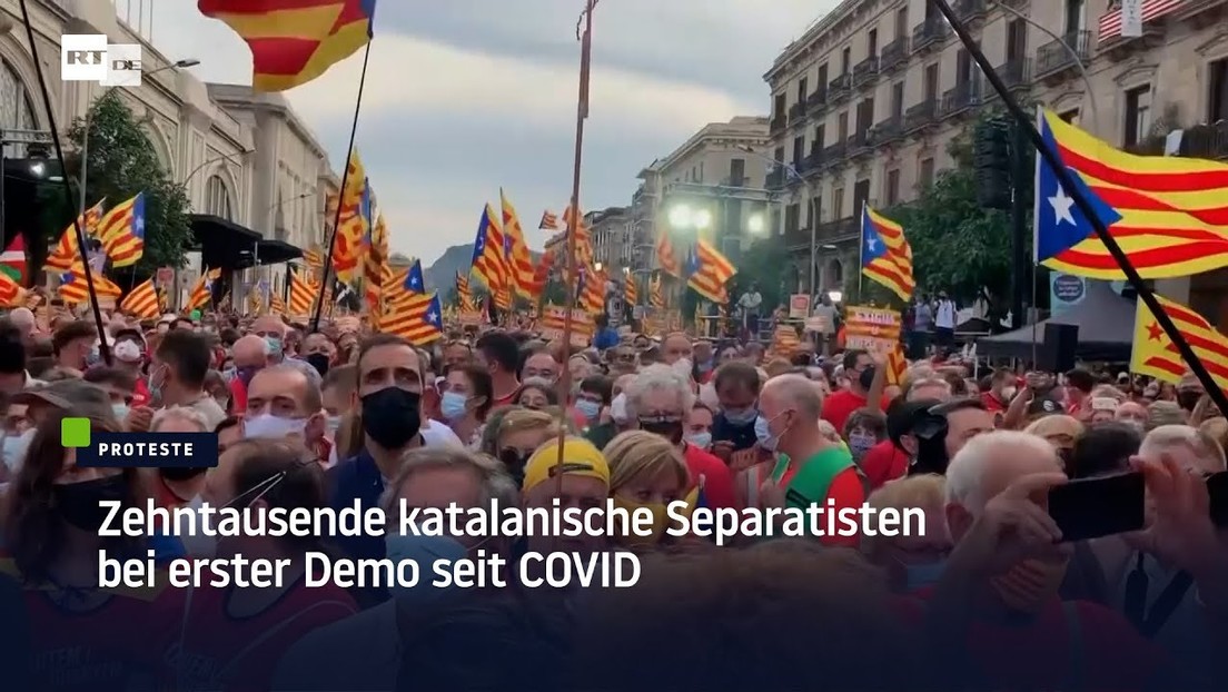 Zehntausende katalanische Separatisten bei erster Großdemonstration seit der Corona-Krise