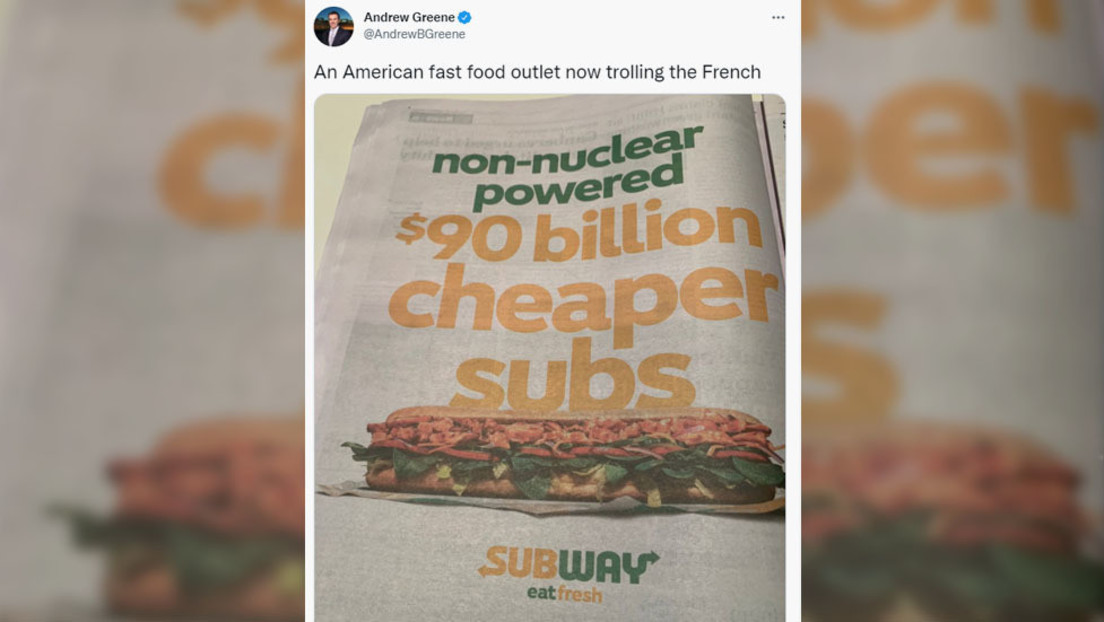 Subway spottet in Werbung über geplatzten U-Boot-Deal zwischen Frankreich und Australien