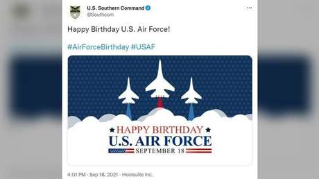Peinlicher Fehler: Gratulationen zum Geburtstag der US-Luftstreitkräfte mit russischen Kampfjets