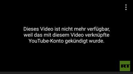 YouTube löscht Kanäle von RT DE und Der Fehlende Part