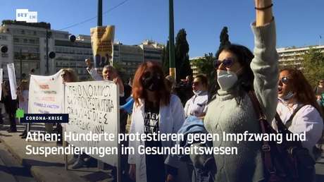 Athen: Hunderte protestieren gegen Impfzwang und Suspendierungen im Gesundheitswesen