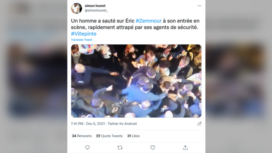 Französischer Präsidentschaftskandidat bei erster Wahlkampfveranstaltung angegriffen (VIDEO)