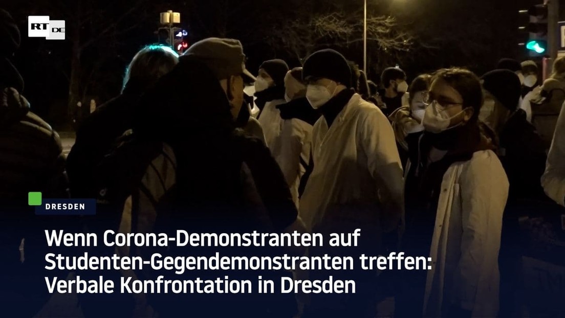 Wenn Corona-Demonstranten auf Studenten-Gegendemonstranten treffen: Verbale Konfrontation in Dresden