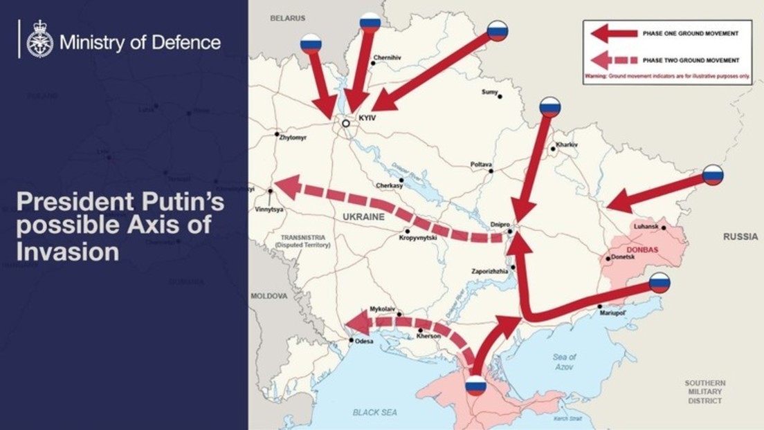 Britisches Militär veröffentlicht Karte von "Putins Invasion"