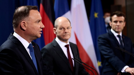 "Frieden ist unser größter Schatz": Pressekonferenz von Scholz, Duda und Macron