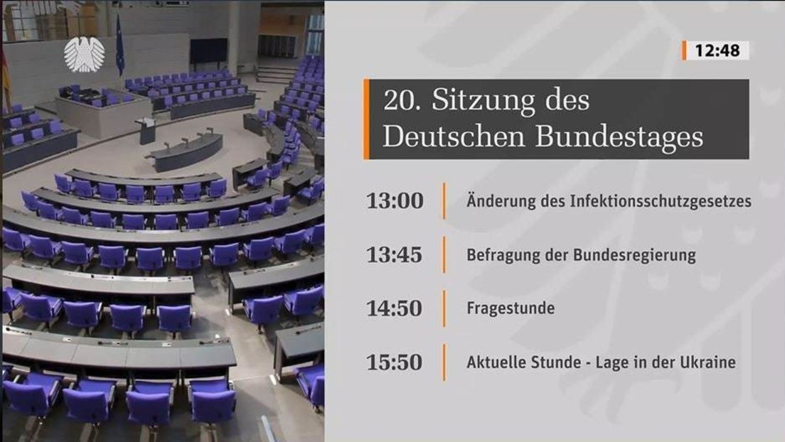 LIVE: 20. Sitzung des Bundestages – Änderung des Infektionsschutzgesetzes | Lage in der Ukraine