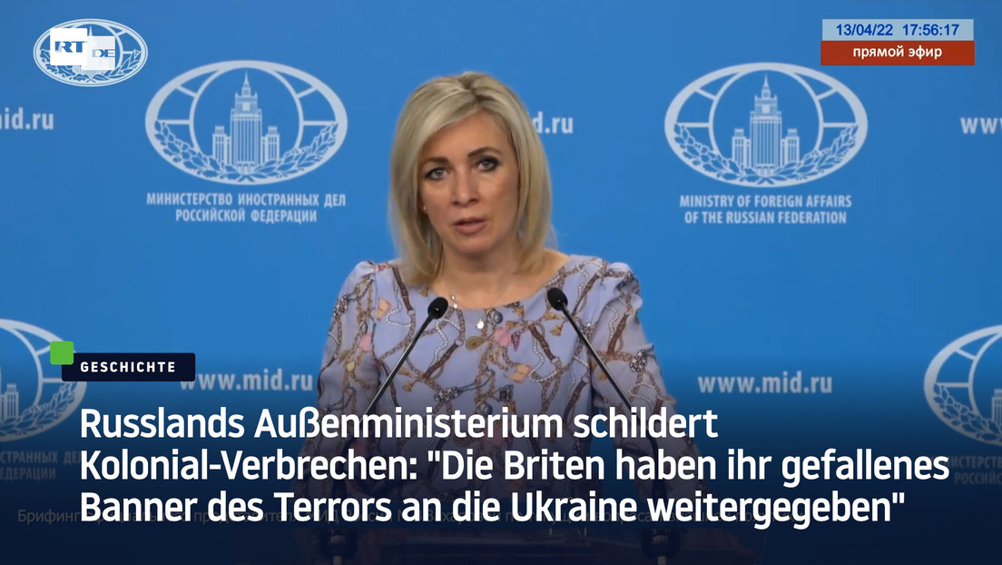 Maria Sacharowa: "Die Briten haben ihr gefallenes Banner des Terrors an die Ukraine weitergegeben"