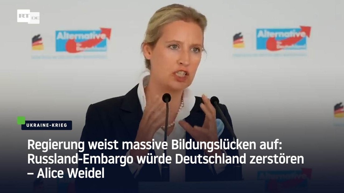 AfD-Fraktionsvorsitzende Weidel: Russland-Embargo würde Deutschland zerstören