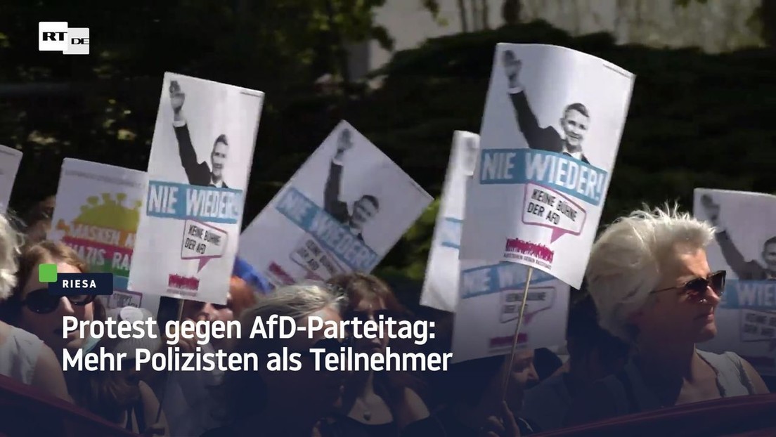 Riesa: Protest gegen AfD-Parteitag – mehr Polizisten als Teilnehmer