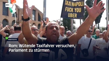 Rom: Wütende Taxifahrer versuchen, Parlament zu stürmen
