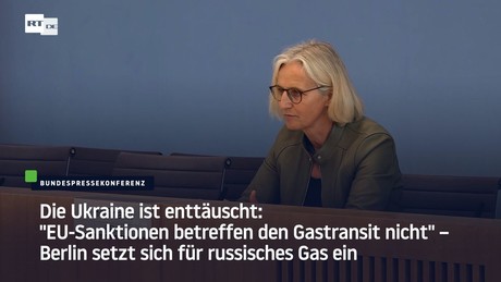 Die Ukraine ist enttäuscht: "EU-Sanktionen betreffen den Gastransit nicht"
