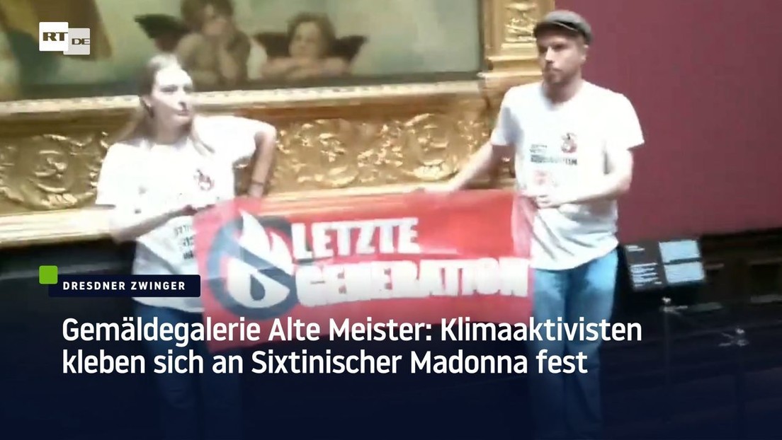 Gemäldegalerie Alte Meister: Klimaaktivisten kleben sich an Sixtinischer Madonna fest